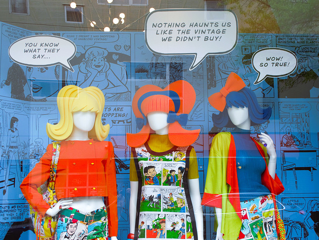 Shop window in Bedford Street, Williamsburg, Brooklyn, New York City, USA