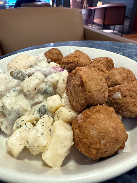 Meatballs with potato salad