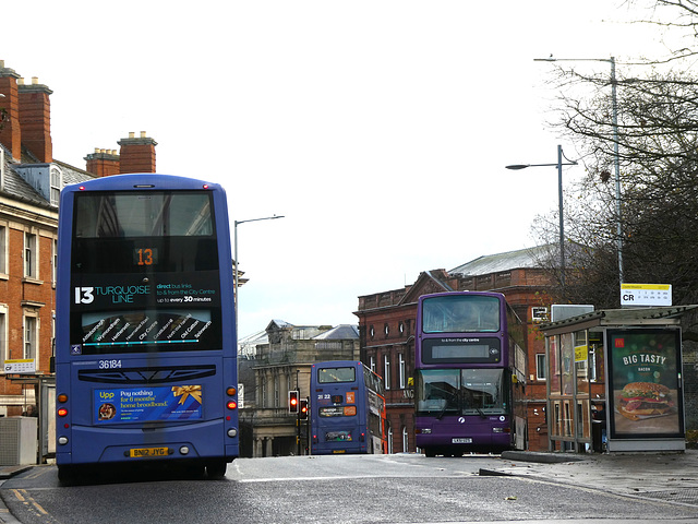 First Eastern Counties Buses in Norwich - 2 Dec 2022 (P1140147)