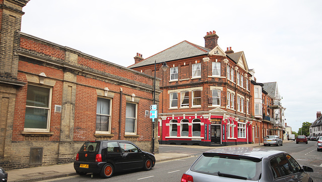 Bayfields Pub, and Town Hall, High Street, Lowestoft, Suffolk
