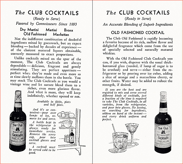 The Club Cocktails (7), 1934