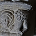 dorchester abbey church, oxon winged beastie with man's head, detail of mid c14 sedilia c.1340