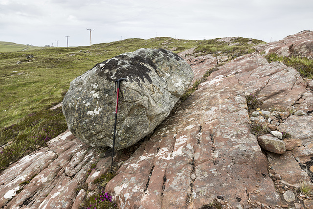 Gneiss erratic on Stoer Group at Druim na Claise 1