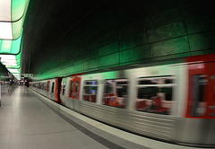 In der U4-Station HafenCityUniversität (PiP)