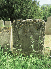 swavesey church, cambs  (6) c18 gravestone with skull