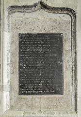 Memorial plaque of 1595 to William Serle