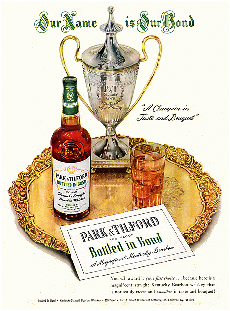 Park & Tilford Bourbon Ad, 1953