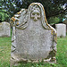 swavesey church, cambs  (10) c18 gravestone with skull to elizabeth holmes +1714