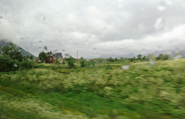 Ein bisschen Regen unterwegs.