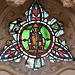 dorchester abbey church, oxon late c13 glass:  bishop (87)