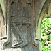great dunmow church, essex, jettied house, dividers and set square carved on tomb of thomas gibbons +1891