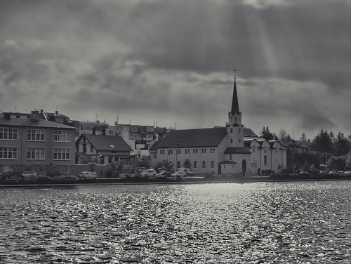 and radiance falls on Reykjavik