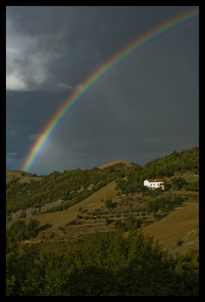 Rainbow and two-tone sky