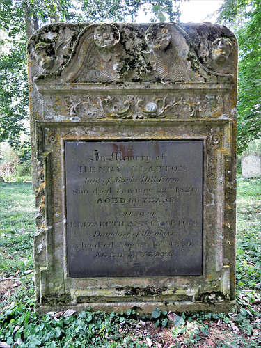 great dunmow church, essex,tombstone of henry clapton, +1820