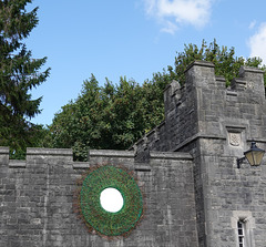 A mirrored roundel on the castle wall