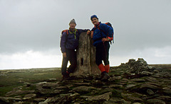 Jim & Alan at summit of High Street 2718ft ,Lake District 10th September 1996.