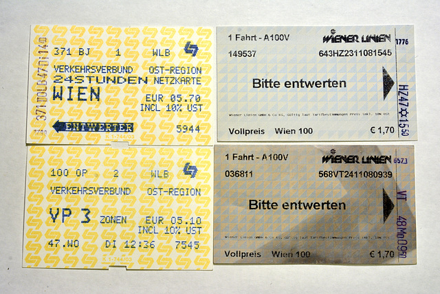 Vienna public transport tickets