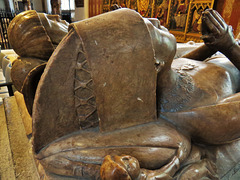 st helen bishopsgate, london,detail of tomb of merchant sir john crosby +1476, who made it when his first wife died ten years earlier