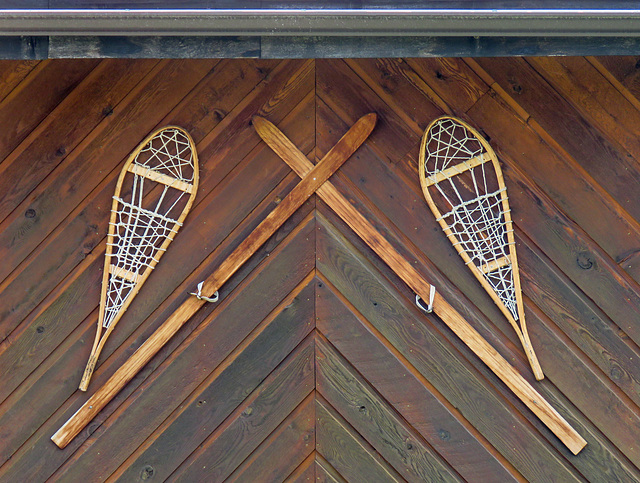 Old-fashioned snowshoes