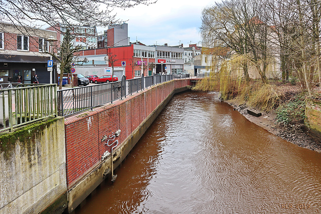 Elmshorn, Krückau-Ufer mit Gezeiten-Fischen ... HFF !