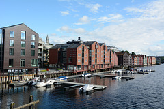 Norway, The Right Bank of the Nidelva River in Trondheim