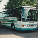 Snell’s Coaches JIL 8729 (F949 NER) at The Smoke House Inn at Beck Row – 8 Jul 1995 (275-22)