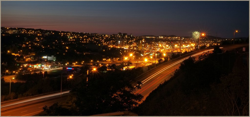 Ten seconds of downtown in fireworks