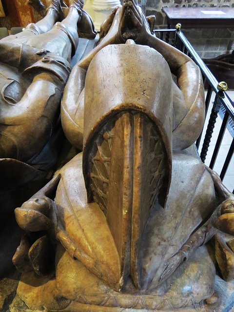 st helen bishopsgate, london,detail of tomb of merchant sir john crosby +1476, who made it when his first wife died ten years earlier