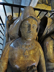 st helen bishopsgate, london,detail of tomb of merchant sir john crosby +1476, who made it when his first wife died ten years earlier