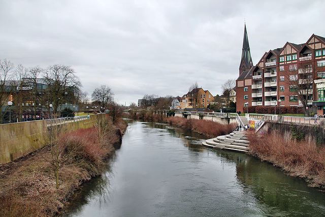 Lippe von der Brücke Münsterstraße aus (Lünen) / 4.03.2023