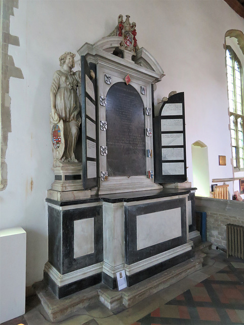 swavesey church, cambs  (23) c17 tomb by nicholas stone for anne kempe, lady cutts +1631