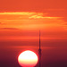 Dresdner Fernsehturm im Sonnenaufgang