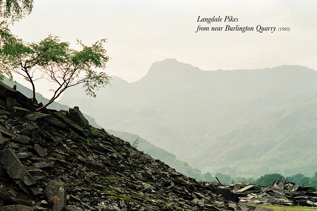 Langdale Pikes from near Burlington Quarry (Scan from 1993)