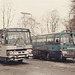 297 Premier Travel Services FAV 564Y and KVE 907P at Cambridge - 9 Feb 1985