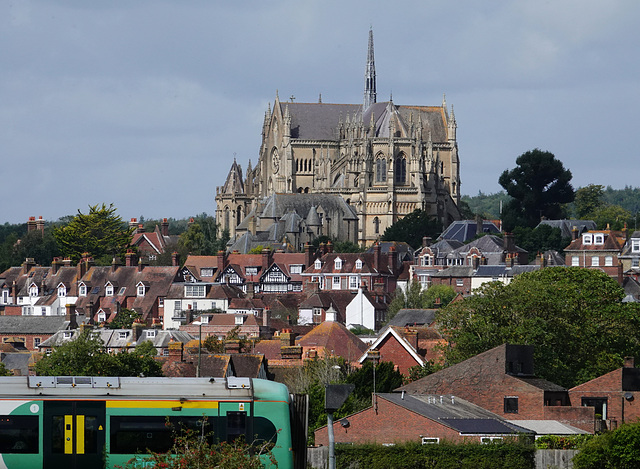 Cathedral and train