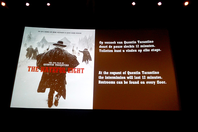 The Hateful Eight on 70 mm Ultra Panavision at the EYE