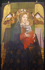Madonna and Child enthroned and two angels
