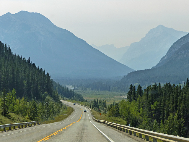 Kananaskis through the windscreen