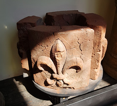 saffron walden museum, c16 moulded chimney brick from chapel farm ashdon, essex