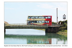 Brighton & Hove Buses No. 462 on Exceat Bridge - 26.7.2013