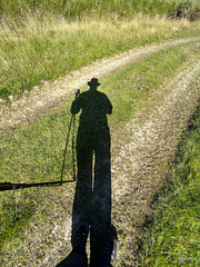 Self portrait at the ruins of Bogeney Farm on the Dava Way