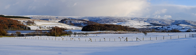 snowy panorama to Kinder Scout