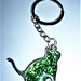 New green cat keyring