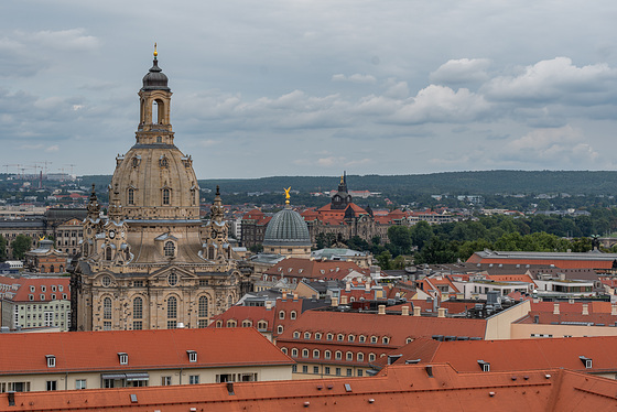 Dresden, Blick von der Kreuzkirche zur Frauenkirche