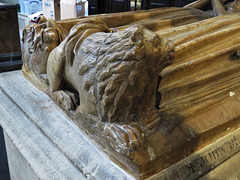 st helen bishopsgate, london,lion and lapdog detail, john de oteswich, late c14 merchant and wife, removed from st martin outwich
