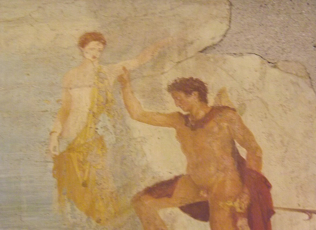 Detail of a Wall Painting of Perseus and Andromeda from Herculaneum in the Naples Archaeological Museum, July 2012