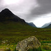 Glencoe view point on A82 road, and a rock