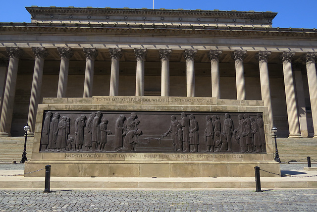 st. george's hall, and cenotaph, liverpool,elwes' st. george's hall,with WWI memorial  1930 by lionel budden , bronzes by tyson smith