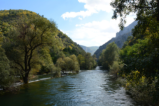 North Macedonia, Treska River upstream in Matka Canyon