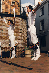 Mr Jorrocks morris dancers at The Pantiles, Tunbridge Wells, Kent.